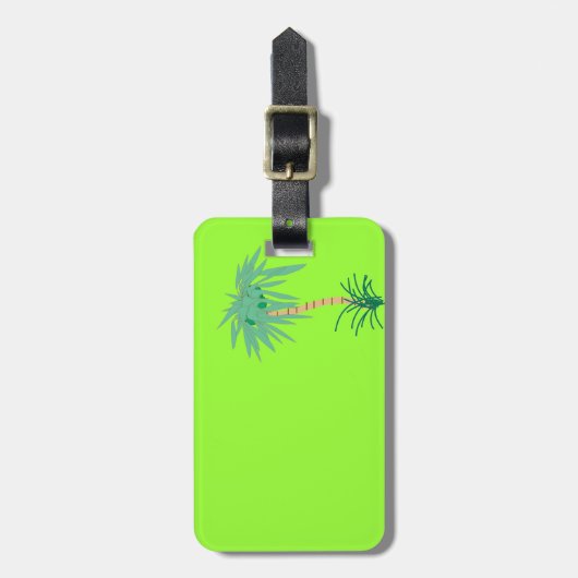 Cartoon palmboom bagagelabel (Voorkant verticaal)