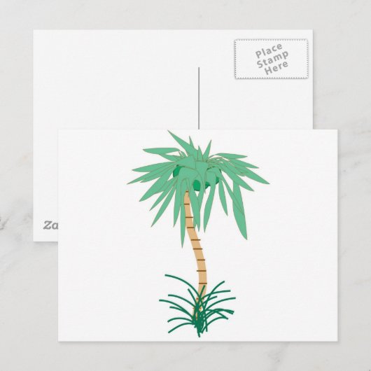 Cartoon palmboom briefkaart (Voorkant / Achterkant)
