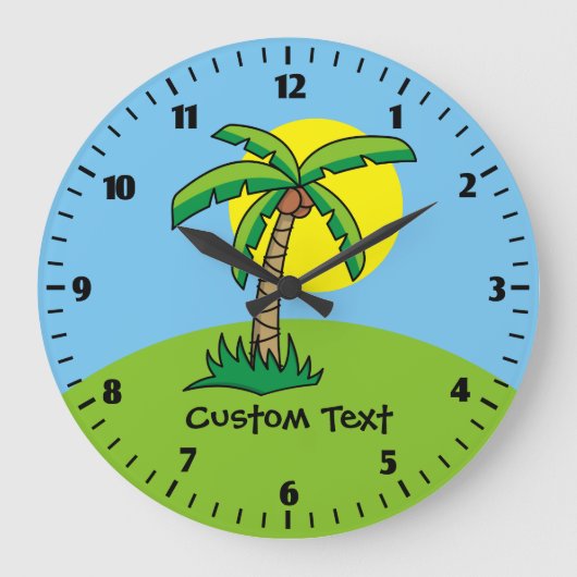 Cartoon palmboom grote klok (Voorkant)