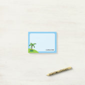 Cartoon palmboom na het bericht Opmerkingen Post-it® Notes (Op bureau)
