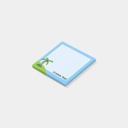 Cartoon palmboom na het bericht Opmerkingen Post-it® Notes (Schuin)
