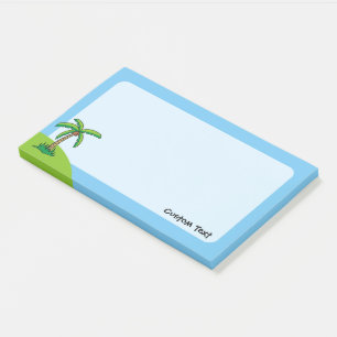 Cartoon palmboom na het bericht Opmerkingen Post-it® Notes
