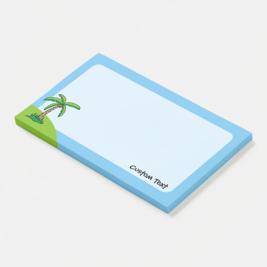 Cartoon palmboom na het bericht Opmerkingen Post-it® Notes (Schuin)