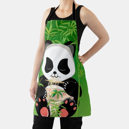 Cartoon panda beer die ramen eet schort (Insitu)