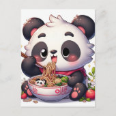 Cartoon Panda Beer Eten Ramen Briefkaart (Voorkant)