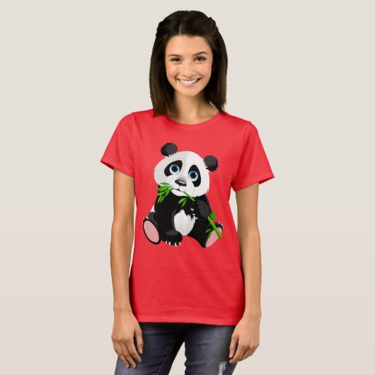 Cartoon Panda Beer T-shirt (Voorkant volledig)