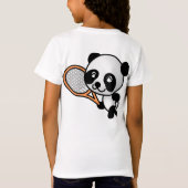 Cartoon Panda Beer Tennis Player T-shirt (Achterkant)
