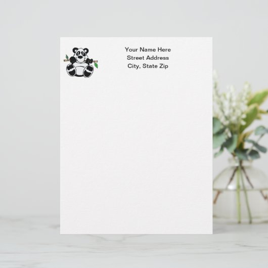 Cartoon Panda Briefhoofd Ontwerp (Staand voorkant)