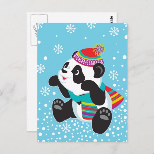 cartoon panda briefkaart (Voorkant / Achterkant)