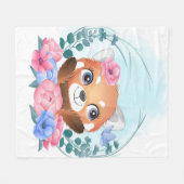 Cartoon Panda | Cute Little Red Panda Fleece Deken (Voorkant (Horizontaal))