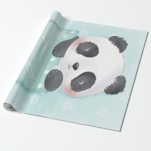 Cartoon Panda Cute Panda is in zakje Cadeaupapier