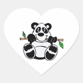 Cartoon Panda Hart Sticker