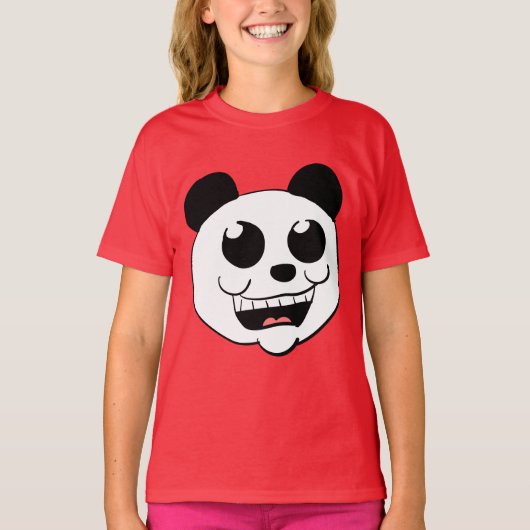 Cartoon Panda Kop T-shirt (Voorkant)