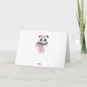 Cartoon panda portret met Sakura-bloemen Kaart (Achterkant)