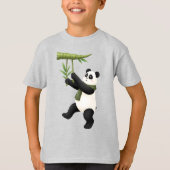 Cartoon Panda - Speelse Panda met bamboe T-shirt (Voorkant)