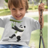 Cartoon Panda - Speelse Panda met bamboe T-shirt