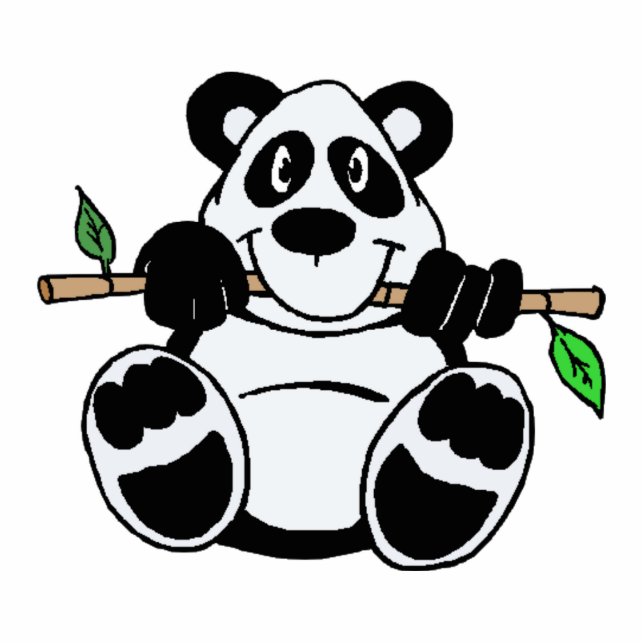 Cartoon Panda Staand Fotobeeldje (Voorkant)