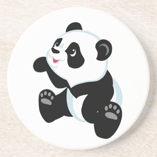 cartoon panda zandsteen onderzetter (Voorkant)
