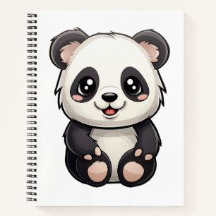 Cartoon pandatekening notitieboek
