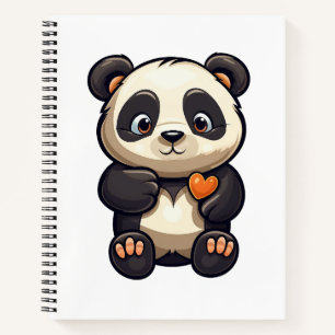 Cartoon pandatekening notitieboek