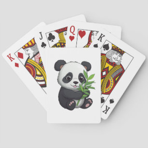 Cartoon pandatekening pokerkaarten