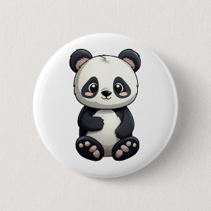 Cartoon pandatekening ronde button 5,7 cm