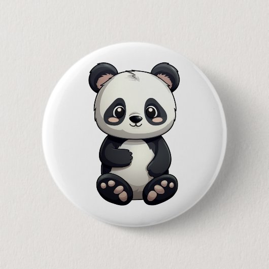 Cartoon pandatekening ronde button 5,7 cm (Voorkant)
