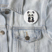 Cartoon pandatekening ronde button 5,7 cm (In situ)