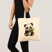 Cartoon pandatekening tote bag (Voorkant (product))