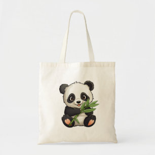 Cartoon pandatekening tote bag