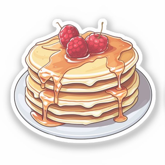 Cartoon pannenkoek sticker (Voorkant)