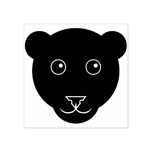 Cartoon Panther Gezicht Rubber Stamp Rubberstempel (Afrduk)