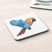 Cartoon papegaai illustratie bier onderzetter (Linkerzijde)