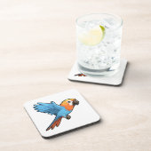 Cartoon papegaai illustratie bier onderzetter (Rechterzijde)