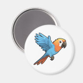 Cartoon papegaai illustratie magneet (Voorkant / Achterkant)