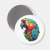 Cartoon papegaai illustratie magneet (Voorkant / Achterkant)