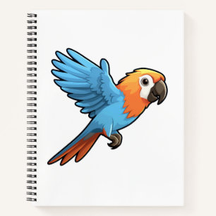 Cartoon papegaai illustratie notitieboek