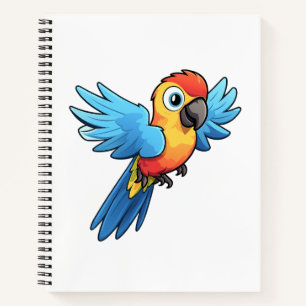 Cartoon papegaai illustratie notitieboek