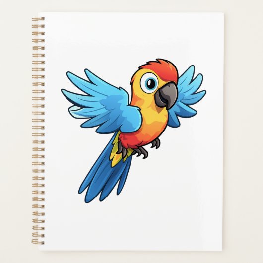 Cartoon papegaai illustratie planner (Voorkant)