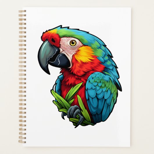 Cartoon papegaai illustratie planner (Voorkant)