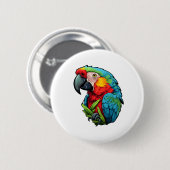 Cartoon papegaai illustratie ronde button 5,7 cm (Voorkant /achterkant)
