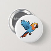 Cartoon papegaai illustratie ronde button 5,7 cm (Voorkant /achterkant)