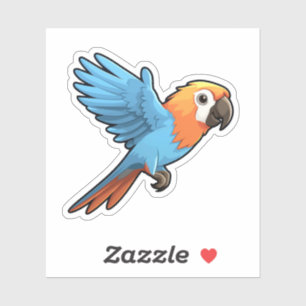 Cartoon papegaai illustratie sticker