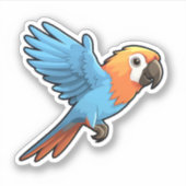 Cartoon papegaai illustratie sticker (Voorkant)
