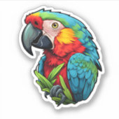 Cartoon papegaai illustratie sticker (Voorkant)