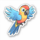 Cartoon papegaai illustratie sticker (Voorkant)