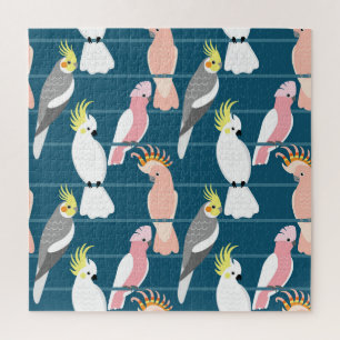 Cartoon papegaaien: Schattige naadloos patroon Legpuzzel