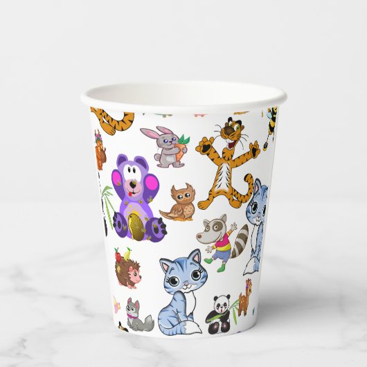 Cartoon Papieren Bekers (Achterkant)