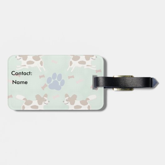 Cartoon Papillon Bagagelabel (Achterkant horizontaal)