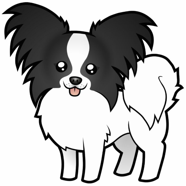 Cartoon Papillon Fotobeeldje Magneet (Voorkant)